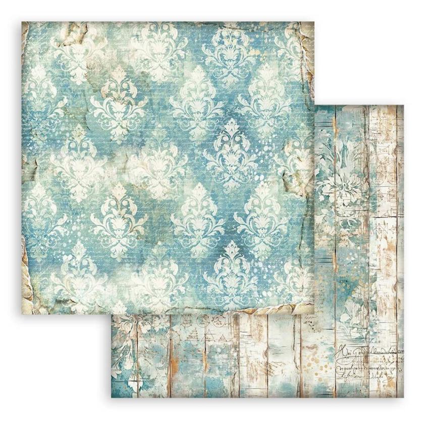 Stamperia - Designpapier "Turquoise Wallpaper" Paper Sheets 12x12 Inch - 10 Bogen