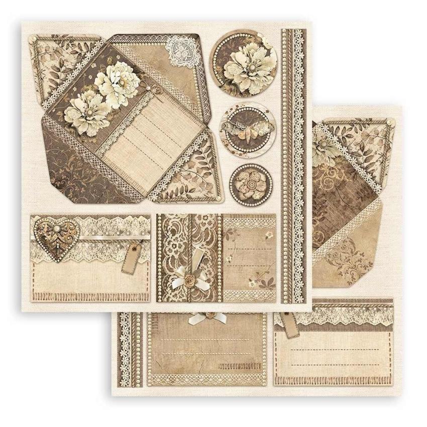 Stamperia - Designpapier "Old Lace" Paper Pack 8x8 Inch - 10 Bogen