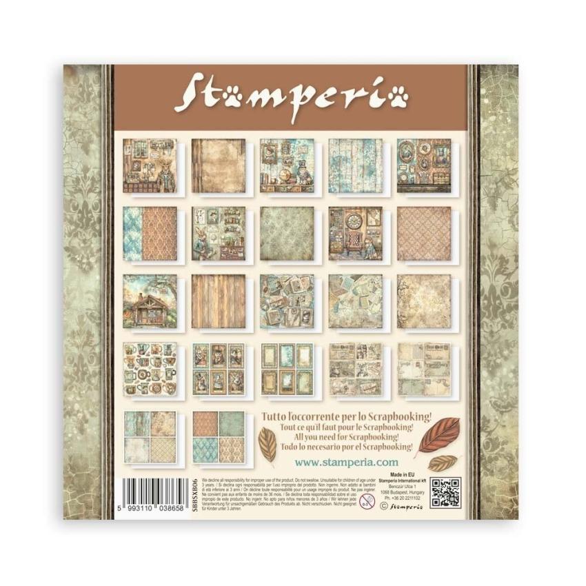 Stamperia - Designpapier "Alterego Maxi" Paper Pack 8x8 Inch - 22 Bogen