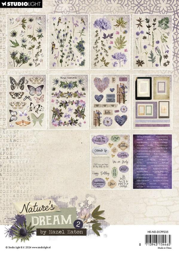 Studio Light - Stanzteile "Nature's Dream 2" Die Cut Block - 20 Bogen