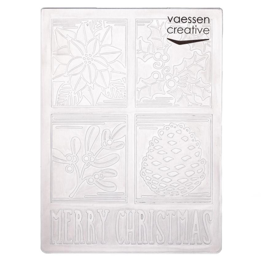 Vaessen Creative - Prägefolder "Weihnachten quadrate" Embossingfolder