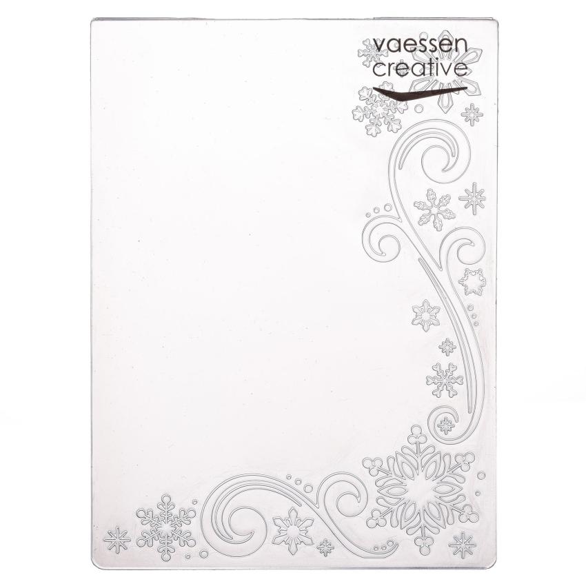 Vaessen Creative - Prägefolder "Schneeflocken und Schriftrolle" Embossingfolder