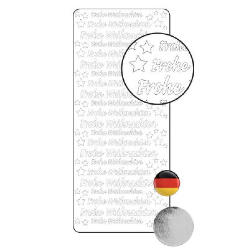 Vaessen Creative - Aufkleber "Frohe Weihnachten" Sticker 10x23cm - 10 Bogen