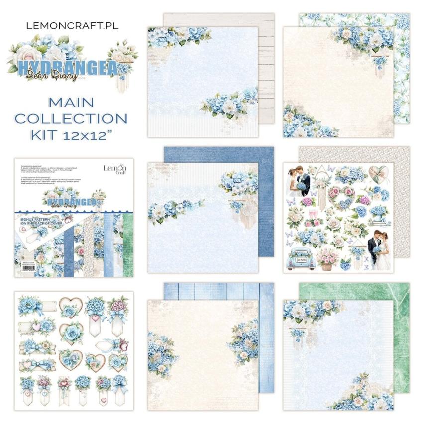 LemonCraft - Designpapier "Dear Diary Hydrangea" Paper Pad 12x12 Inch - 6 Bogen