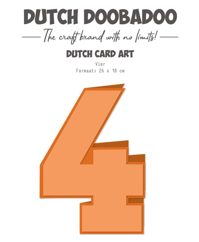 Dutch Doobadoo - Schablone A4 "Four" Stencil - Dutch Card Art