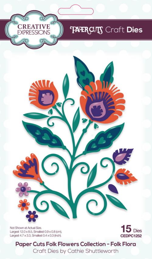 Creative Expressions - Stanzschablone "Folk Flowers Folk Flora" Paper Cuts Craft Dies Design by Cathie Shuttleworth