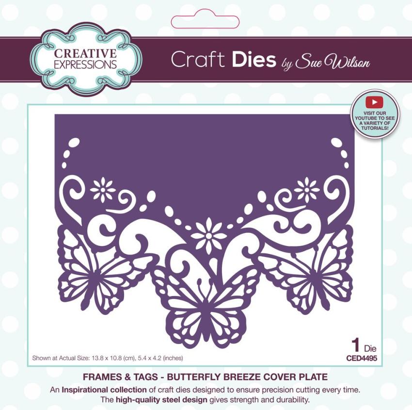 Creative Expressions - Stanzschablone "Frames & Tags Butterfly Breeze Cover Plate" Craft Dies Design by Sue Wilson