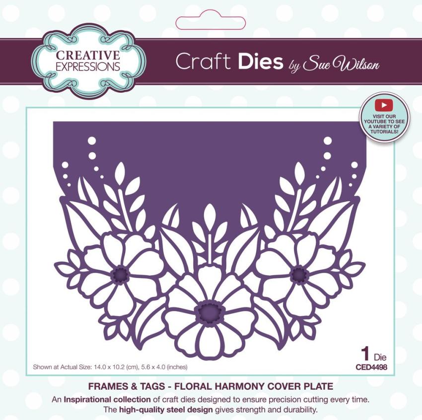 Creative Expressions - Stanzschablone "Frames & Tags Floral Harmony Cover Plate" Craft Dies Design by Sue Wilson