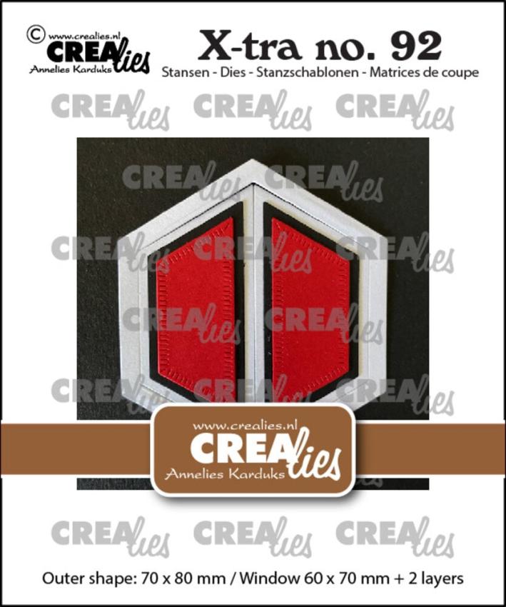 Crealies - Stanzschablone "No. 92 Hexagon Window with Shutters" X-tra Dies