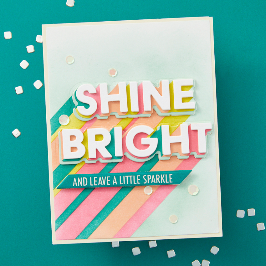 Spellbinders - Schablone & Stanzschablone "Shine Bright" Stencil & Dies