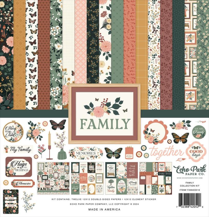 Echo Park - Designpapier "Family" Collection Kit 12x12 Inch - 12 Bogen