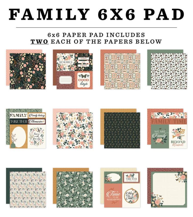 Echo Park - Designpapier "Family" Paper Pack 6x6 Inch - 24 Bogen