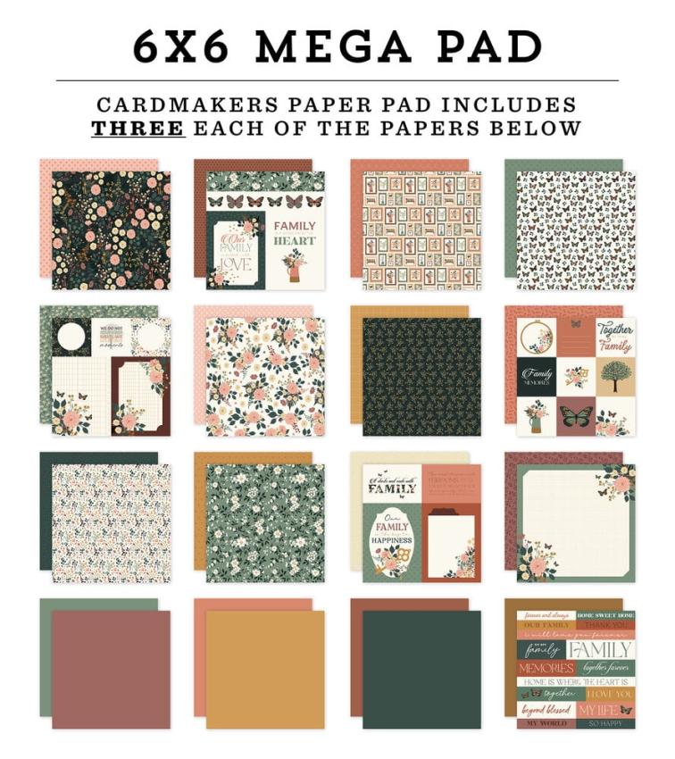 Echo Park - Designpapier "Family" Cardmakers Mega Pad 6x6 Inch - 48 Bogen