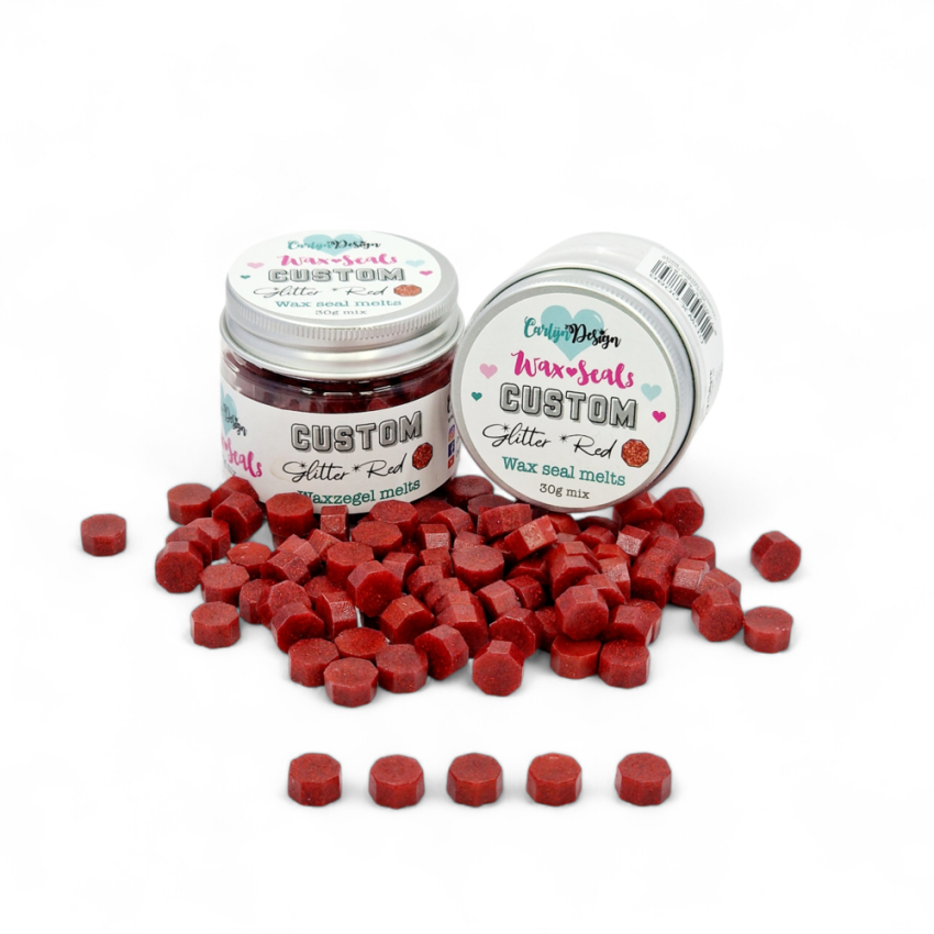 Carlijn Design - Wachsperlen "Glitter Red" Wax Seal Melts 30g