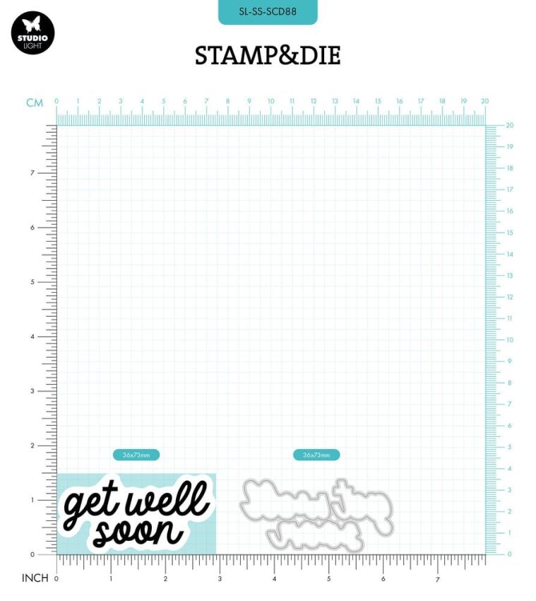 Studio Light - Stempel & Stanzschablone "Get Well Soon" Stamp & Dies