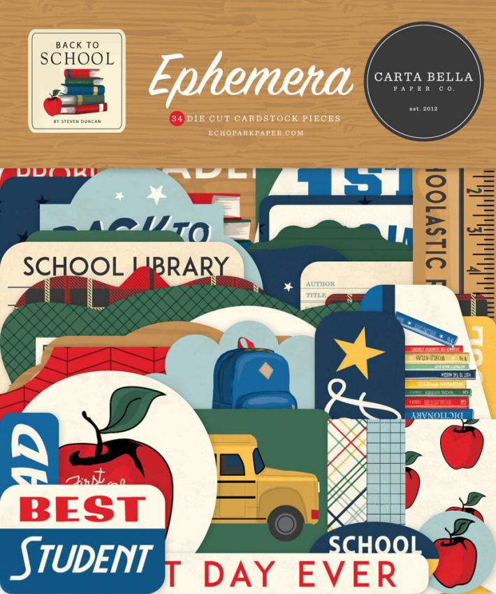 Carta Bella - Stanzteile "Back To School" Ephemera