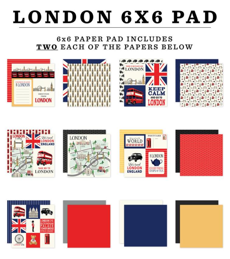 Carta Bella - Designpapier "London" Paper Pad 6x6 Inch - 24 Bogen