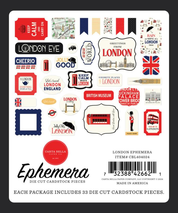 Carta Bella - Stanzteile "London" Ephemera