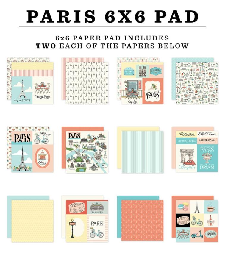 Carta Bella - Designpapier "Paris" Paper Pad 6x6 Inch - 24 Bogen