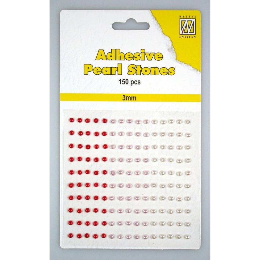 Nellie Snellen - Halbperlen "Red" Adhesive Pearl Stones