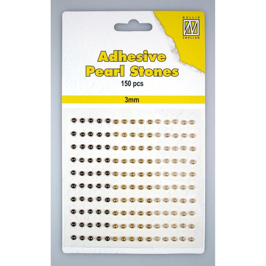 Nellie Snellen - Halbperlen "Brown" Adhesive Pearl Stones