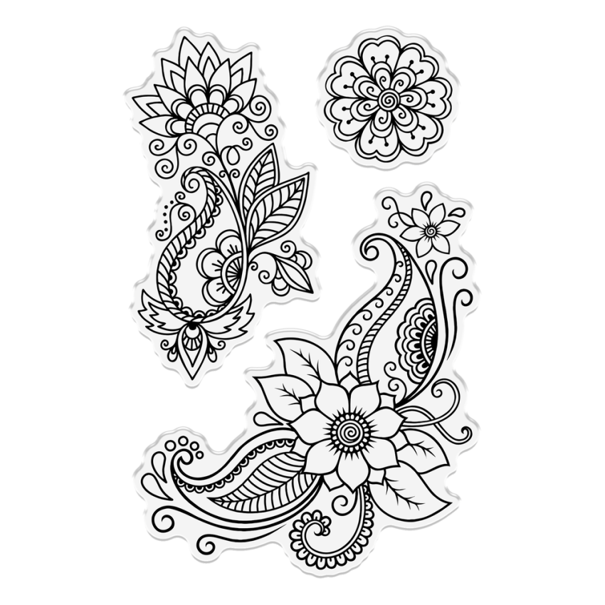 Crafters Companion - Stempelset "Mehndi Florals" Clear Stamps