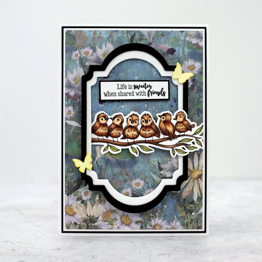 Crafters Companion - Stempelset & Stanzschablone "Birds" Stamp & Dies