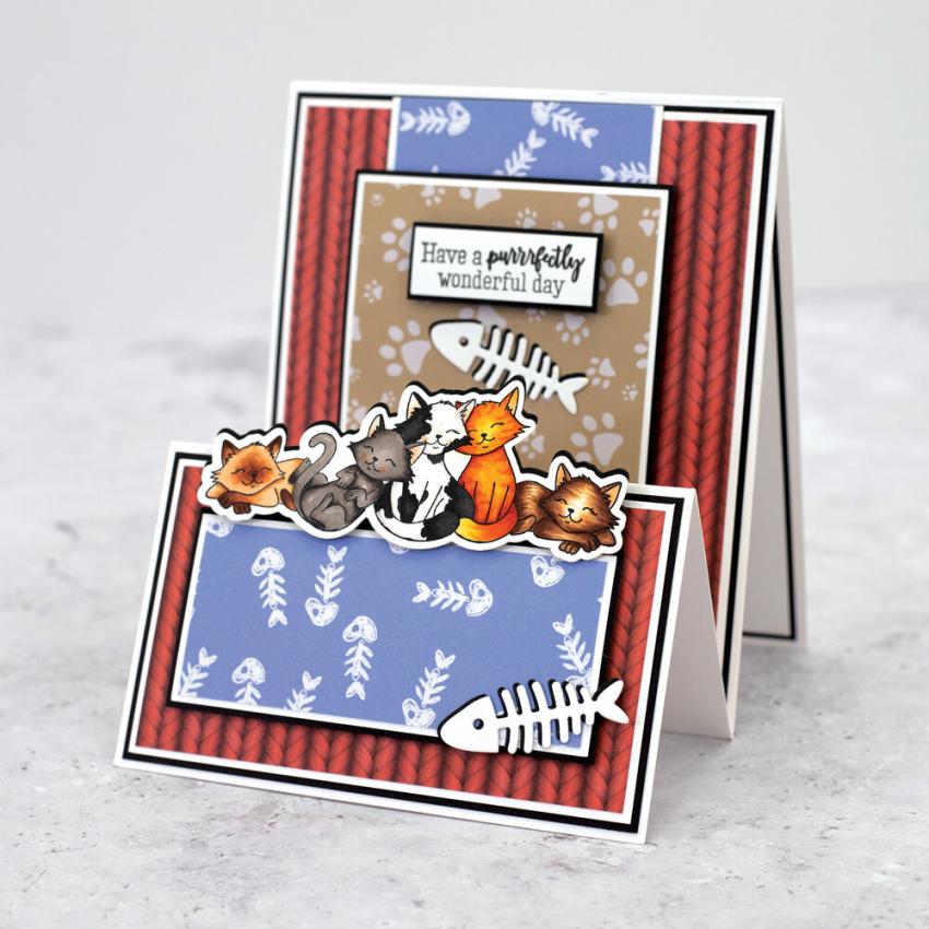 Crafters Companion - Stempelset & Stanzschablone "Cats" Stamp & Dies