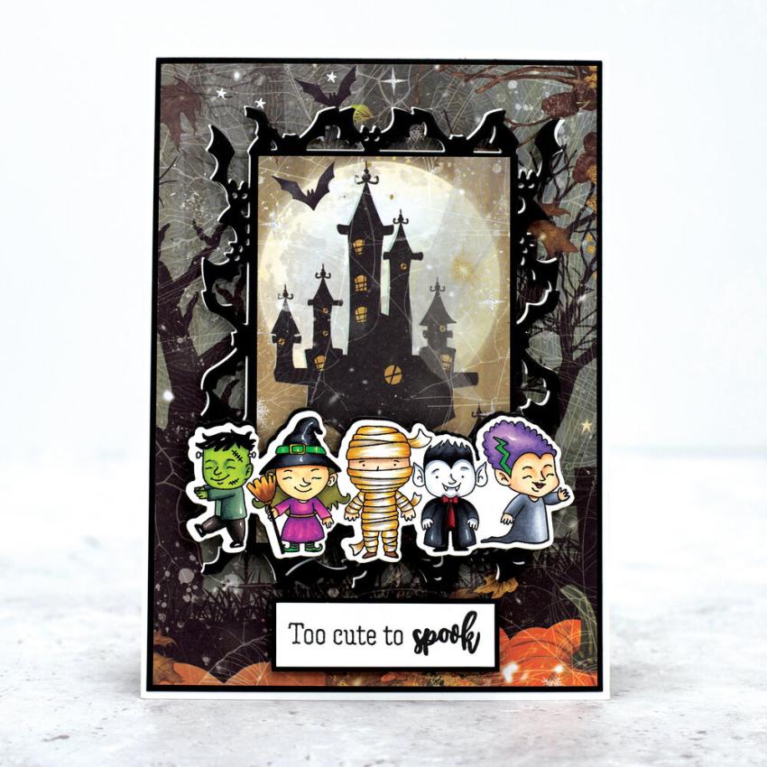 Crafters Companion - Stempelset & Stanzschablone "Mash of Monsters" Stamp & Dies