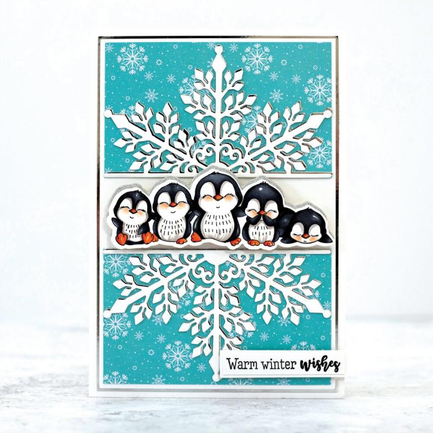 Crafters Companion - Stempelset & Stanzschablone "Penguins" Stamp & Dies