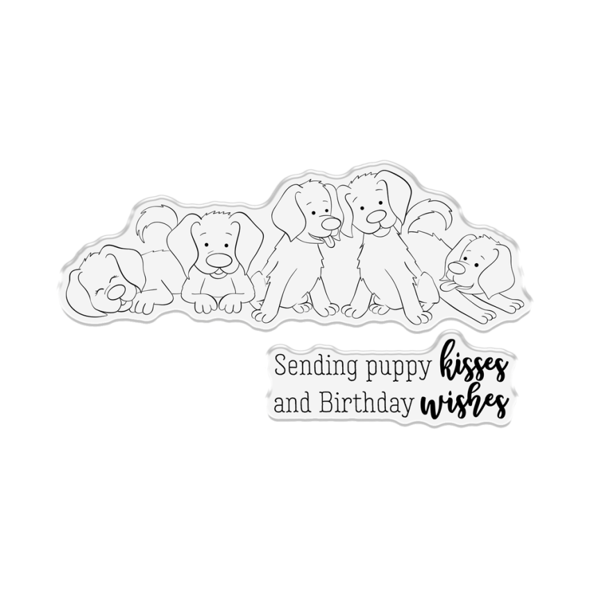 Crafters Companion - Stempelset & Stanzschablone "Puppies" Stamp & Dies