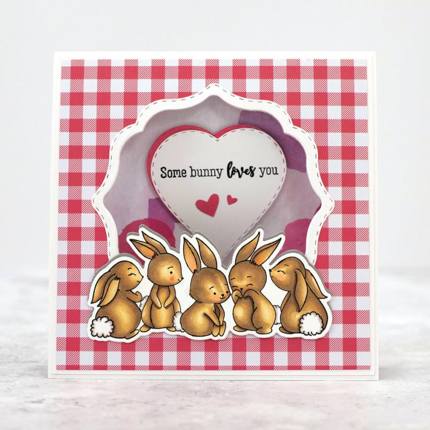 Crafters Companion - Stempelset & Stanzschablone "Rabbits" Stamp & Dies