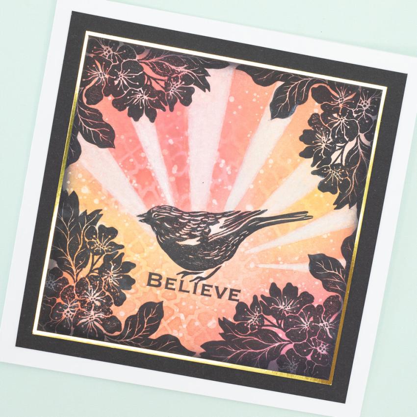 Crafters Companion - Stempelset "Blossoms & Birds" Clear Stamps Design by Sheena Douglass