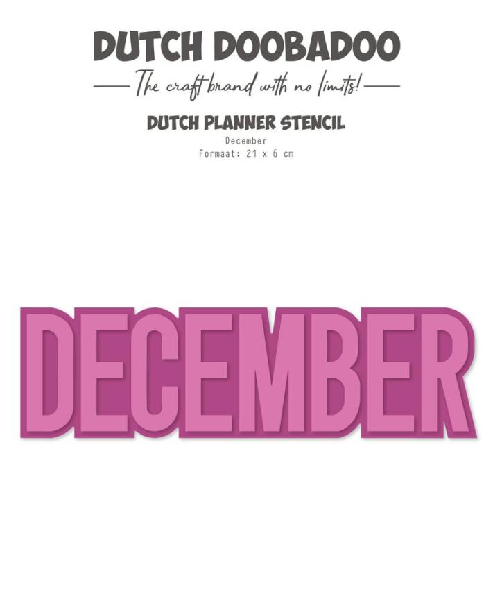 Dutch Doobadoo - Schablone 21x6cm "December" Stencil