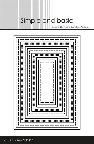 Simple and Basic - Stanzschablone 7,4x10,5cm "Combi Striped Frames" Dies