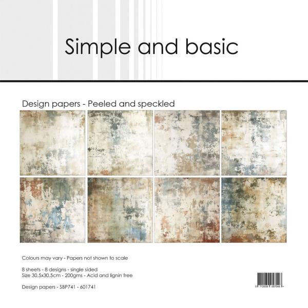 Simple and Basic - Designpapier "Peeled and Speckled" Paper Pack 12x12 Inch - 8 Bogen 