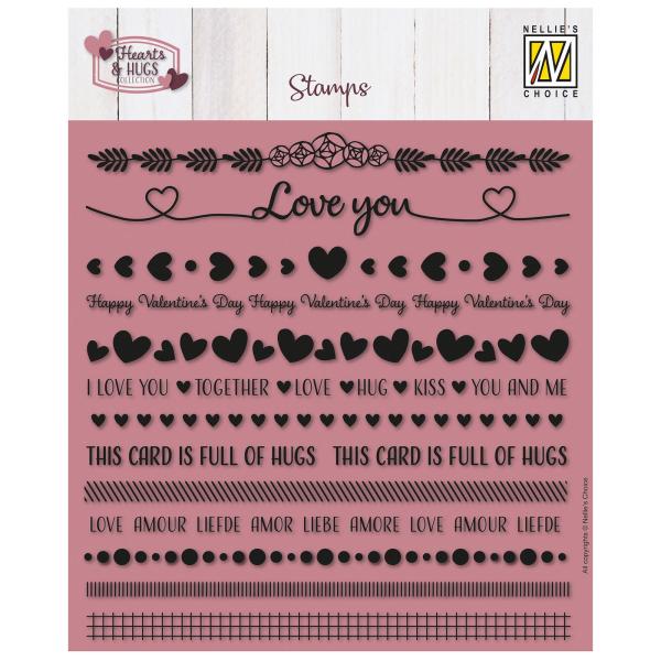 Nellie Snellen - Stempelset "Strips Love & Hugs" Clear Stamps 