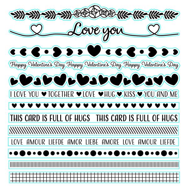 Nellie Snellen - Stempelset "Strips Love & Hugs" Clear Stamps 