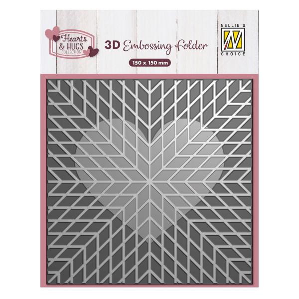 Nellie Snellen - Prägefolder "Geo Heart" 3D Embossing Folder 