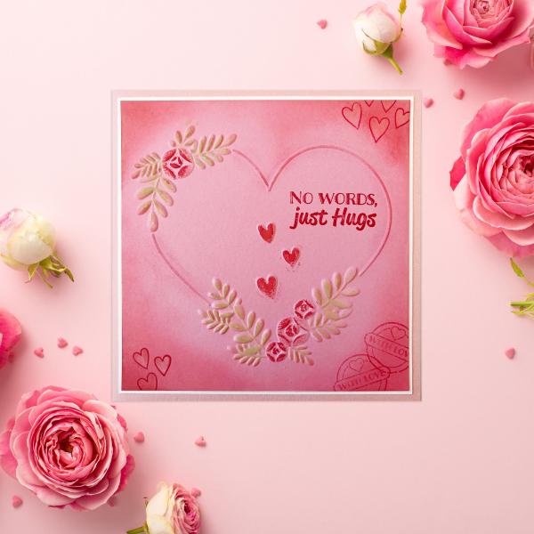 Nellie Snellen - Prägefolder "Flower Heart" 3D Embossing Folder 