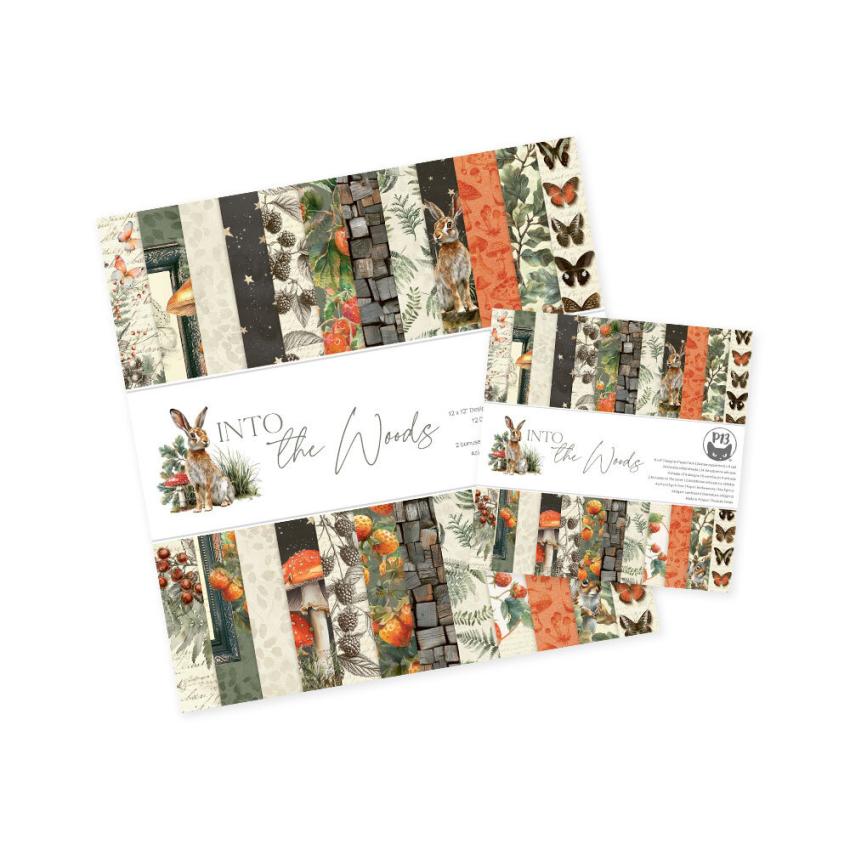 Piatek P13 - Designpapier "Into the Woods" Paper Pack 12x12 Inch - 12 Bogen