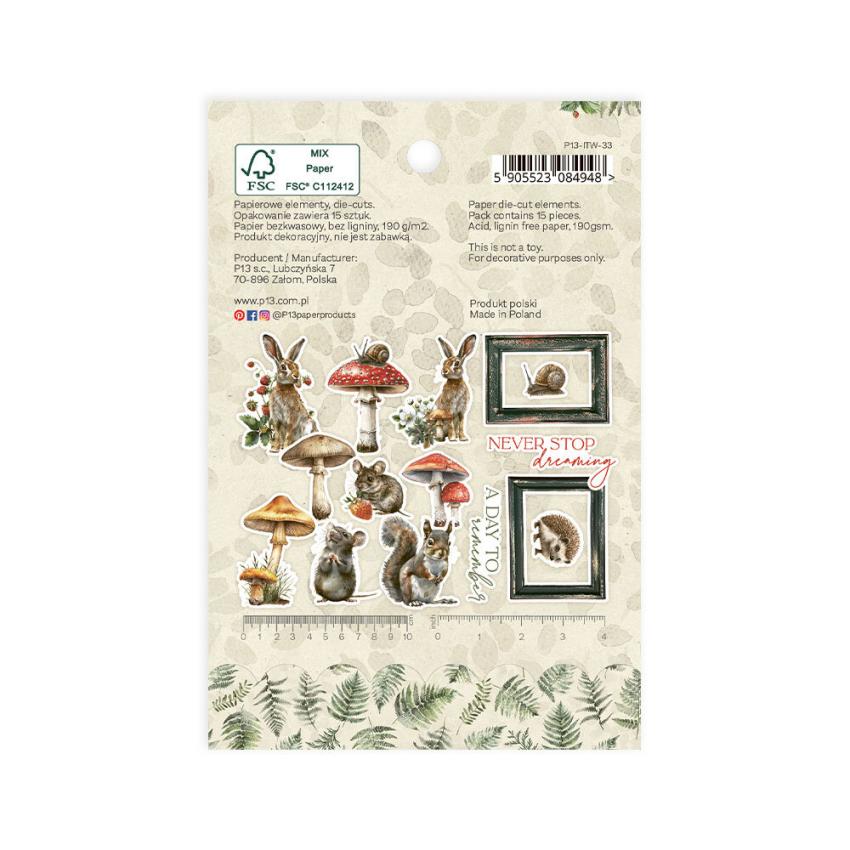 Piatek P13 - Stanzteile "Into the Woods" Die Cuts Ephemera