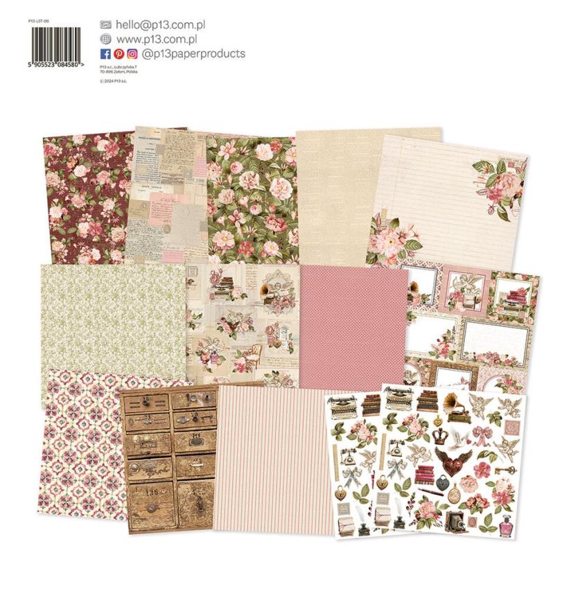 Piatek P13 - Designpapier "Love Stories" Paper Pack 12x12 Inch - 12 Bogen