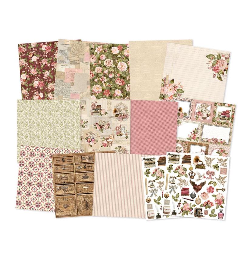 Piatek P13 - Designpapier "Love Stories" Paper Pack 12x12 Inch - 12 Bogen