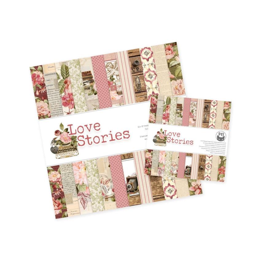 Piatek P13 - Designpapier "Love Stories" Paper Pack 12x12 Inch - 12 Bogen