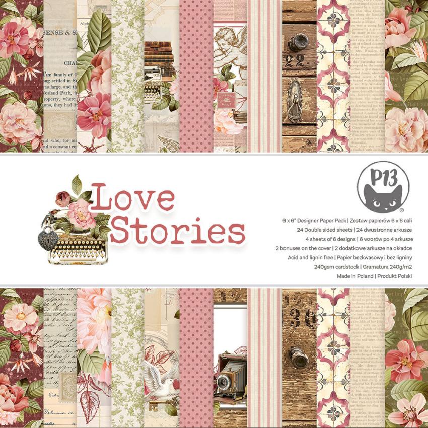 Piatek P13 - Designpapier "Love Stories" Paper Pack 6x6 Inch - 24 Bogen