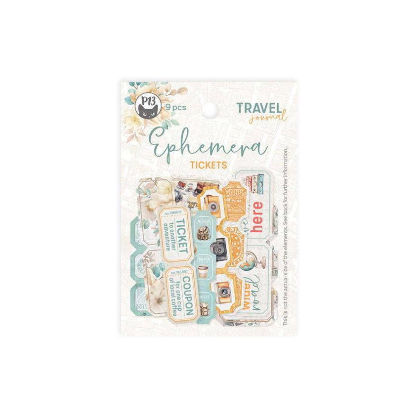 Piatek P13 - Stanzteile "Travel Journal" Die Cuts Ephemera Tickets