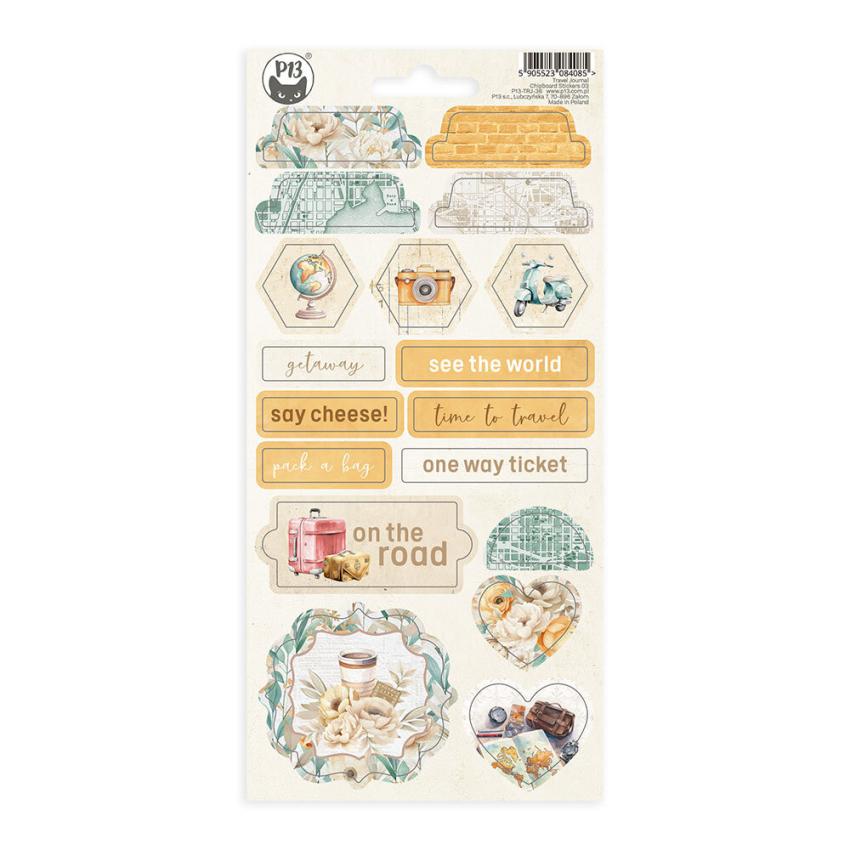 Piatek P13 - Aufkleber "Travel Journal" Chipboard Sticker 03