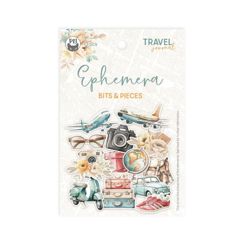 Piatek P13 - Stanzteile "Travel Journal" Die Cuts Ephemera Bits & Pieces