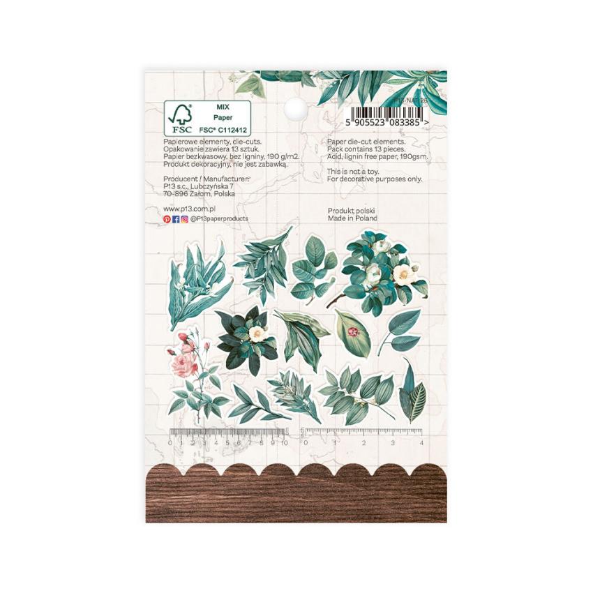 Piatek P13 - Stanzteile "Naturalist" Die Cuts Ephemera Flower & Leaves 